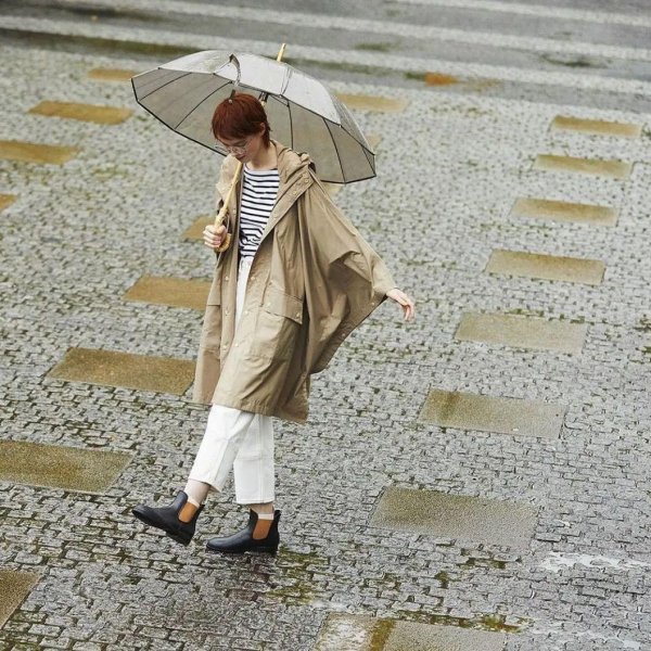 股策略 下雨，这3套富有层次感搭配，超时髦！